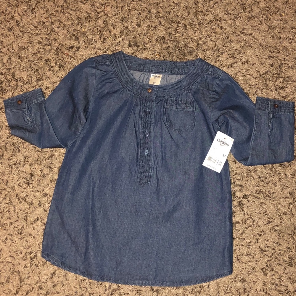 Girl’s Denim Long sleeve Shirt Dress: Size 3T